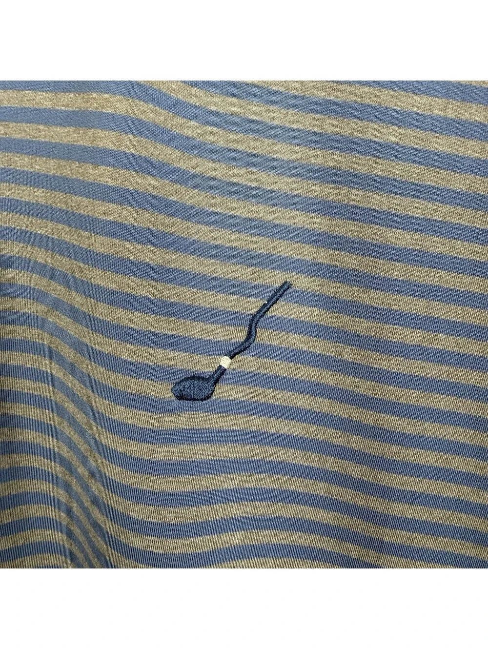 RLX Ralph Lauren Golf Polo Shirt Mens Large Blue Gray Striped Performance Knit L